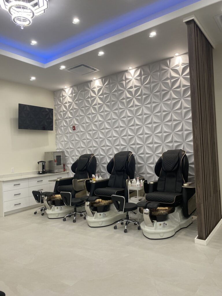 Bio gel nail set with chrome finish by Eternal Nails London ON nail technician